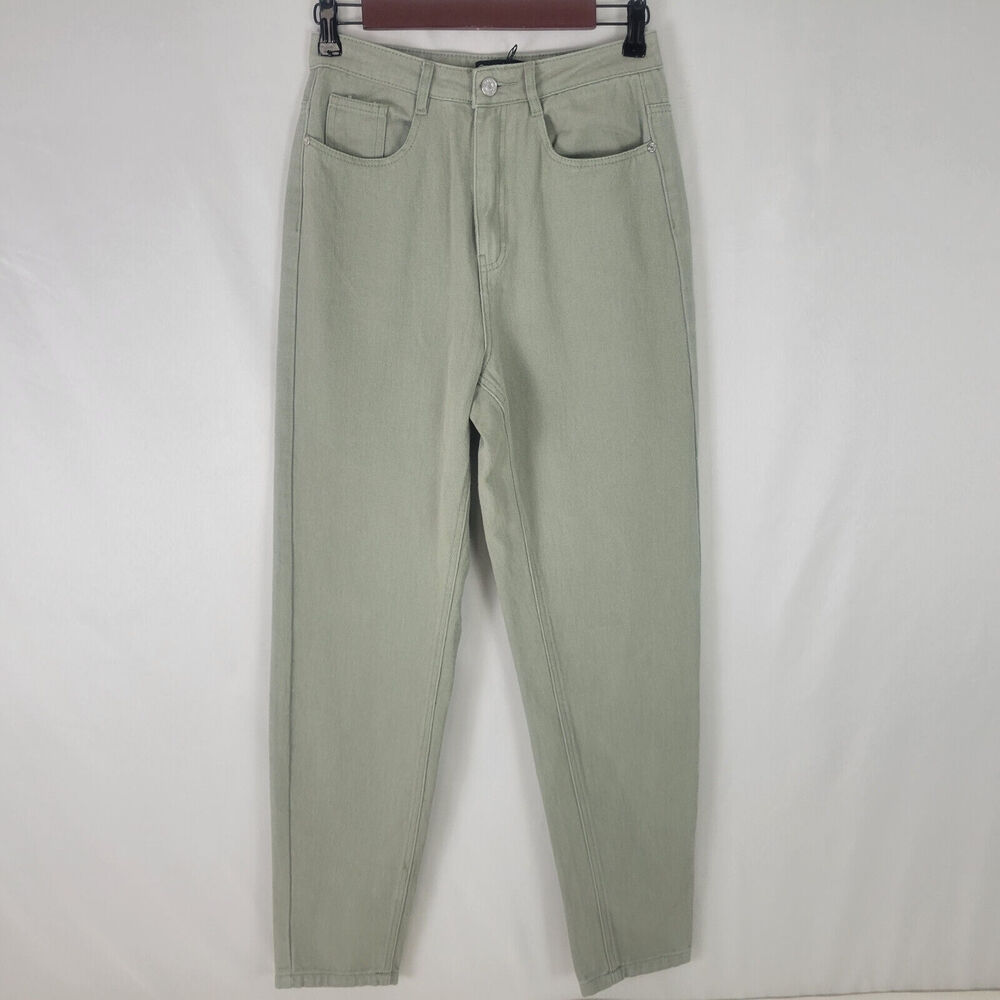 Riot Jeans Womens 0 Olive High‎ Rise New Mom Missguided Light Wash Denim